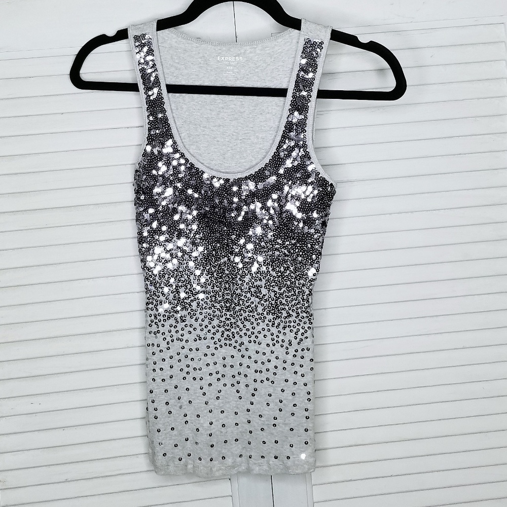 Express Sequin Gradient Sexy Basic Tank Top